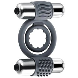 Farruz Shequ Double Bullet Çift Uyarıcılı Titreşimli Penis Halkası