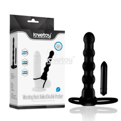 Farruz Çift Kavrama Halkalı Titreşimli 14 cm Anal Plug Vibratör Mastürbatör