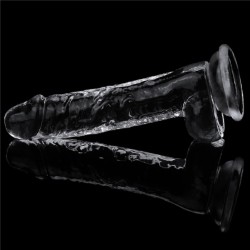 Farruz Yeni Nesil 19 Cm Ultra Soft Vantuzlu Şeffaf Damarlı Penis Dildo