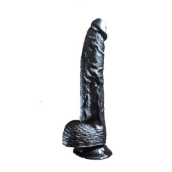 Farruz 31 cm Realistik Büyük Boy Vantuzlu Siyah Penis Dildo