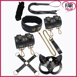Farruz Black and Red Gold 10'lu BDSM Esaret Seti