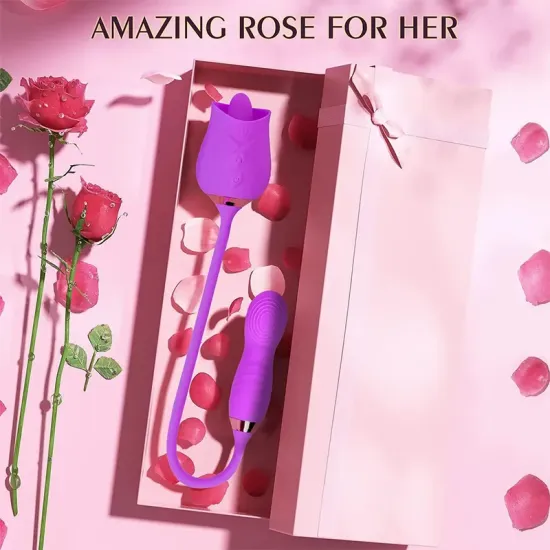 Farruz Lick Rose Yalama, Titreşim ve Oynar Başlı Vibratör Farruz Lick Rose Yalama, Titreşim ve Oynar Başlı Vibratör