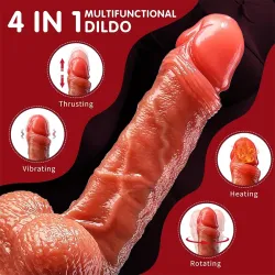 Farruz Lion Hareketli Isıtmalı Rotasyonlu Titreşimli Dildo