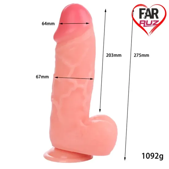 Farruz Mug 28 Cm Gerçekçi Mega Kalın Dildo