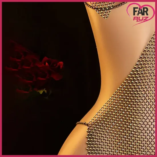 Farruz Shining Diamond Seksi Transparan Örgü Bodysuit Farruz Shining Diamond Seksi Transparan Örgü Bodysuit