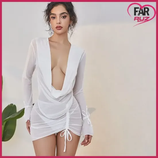 Farruz White Angel Seksi Dekolteli Transparan Elbise Farruz White Angel Seksi Dekolteli Transparan Elbise