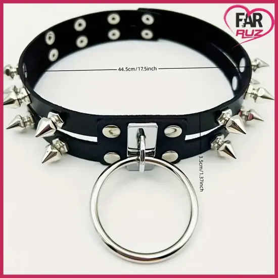 Gotik Punk Tarz Çivili Kolye Choker