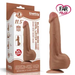 Lovetoy 29 Cm Çift Katmanlı Kayar Derili Melez Dildo