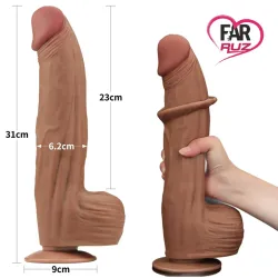 Lovetoy 31 Cm Çift Katmanlı Kayar Derili Melez Dildo