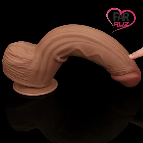 Lovetoy 31 Cm Çift Katmanlı Kayar Derili Melez Dildo