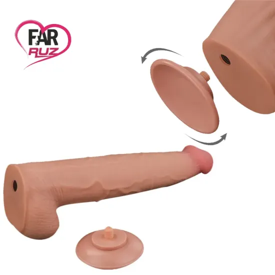 Lovetoy 34 Cm Çift Katmanlı Kayar Derili Dildo