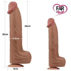 Lovetoy 36 Cm Çift Katmanlı Kayar Derili Melez Dildo