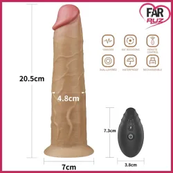 Lovetoy Çift Katmanlı Oynar Başlı 20,5 Cm Vibratör