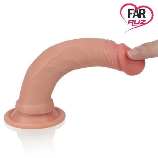 LoveToy Nature Cock 18 Cm Çift Katmanlı Düz Dildo