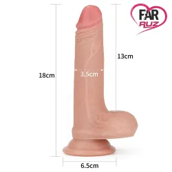 LoveToy Nature Cock 18 Cm Çift Katmanlı Platinum Dildo