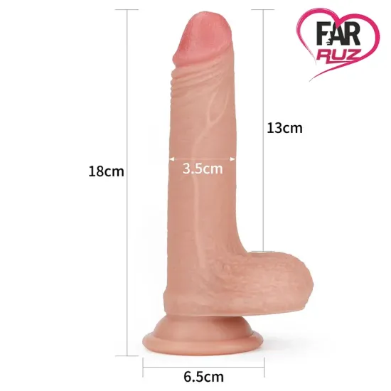 LoveToy Nature Cock 18 Cm Çift Katmanlı Platinum Dildo