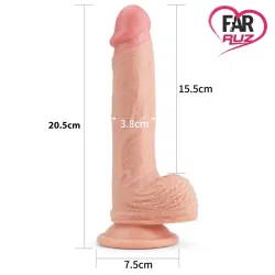 LoveToy Nature Cock 20.5 Cm Çift Katmanlı Platinum Dildo