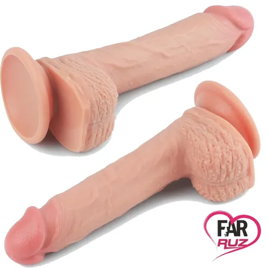 LoveToy Nature Cock 20.5 Cm Çift Katmanlı Platinum Dildo