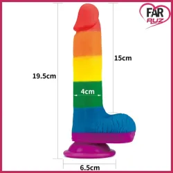 Lovetoy Prider Gökkuşağı Renkli 20 Cm Dildo