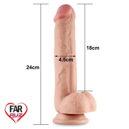 LoveToy Sliding 24 Cm. Çift Katmanlı Dildo