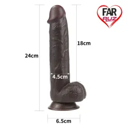 LoveToy Sliding 24 Cm Çift Katmanlı Zenci Dildo