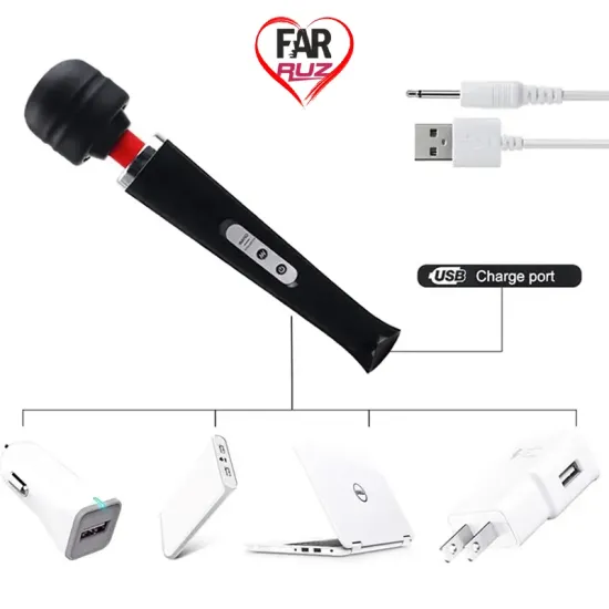 Magic Wand 10 Fonksiyonlu USB Şarjlı AV Vibratör