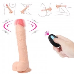 Farruz 23 cm Oynar Başlı Uzaktan Kumandalı Titreşimli Dildo - Jeff