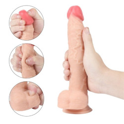 Farruz 23 cm Oynar Başlı Uzaktan Kumandalı Titreşimli Dildo - Jeff