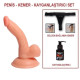 Farruz 13 cm Belden Bağlamalı Realistik Dildo Penis Set