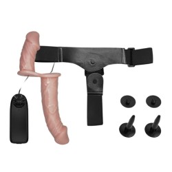 Farruz 17,5 cm Belden Bağlamalı Çift Taraflı Titreşimli Penis