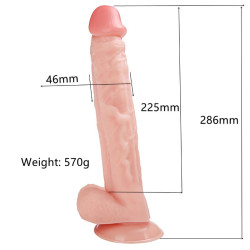 Farruz 28,5 cm.Realistik Büyük Boy Vantuzlu Dildo Penis