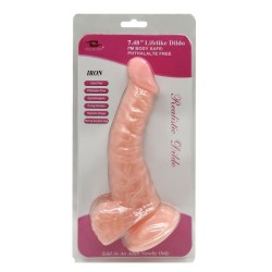 Farruz Eğimli 19 cm Vantuzlu Realistik Dildo Penis